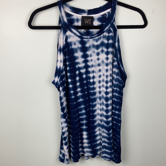 W5 Tops - 💙Blue and White Tye Dye Tank